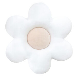 Velvet Daisy Cushion / White