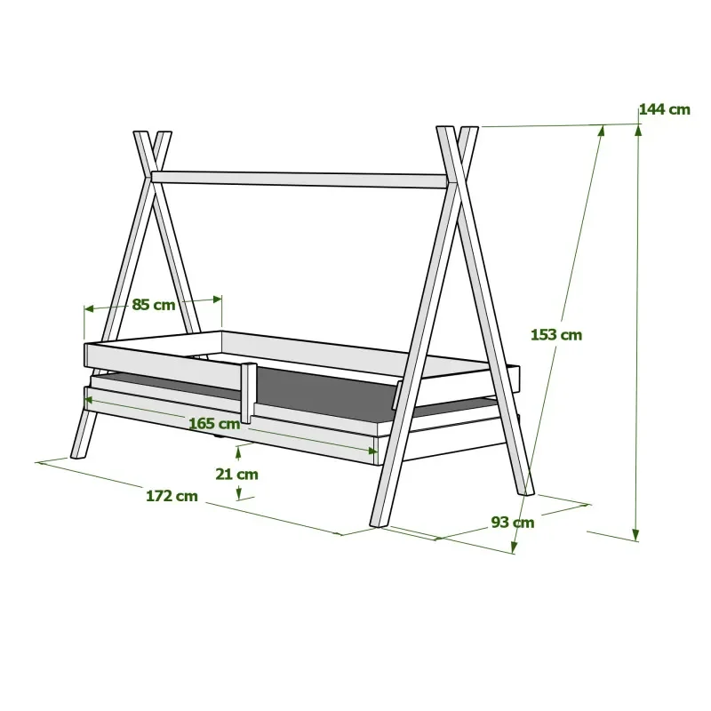 add_plus1 Tipi PLUS Bett aus Kiefernholz