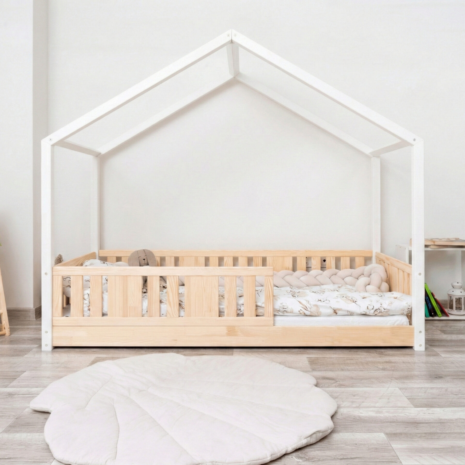 Łóżko_pojedyncze_NIKO_SHORT_UNI_0_sosna-biały Kinderbett LUNETTA mini