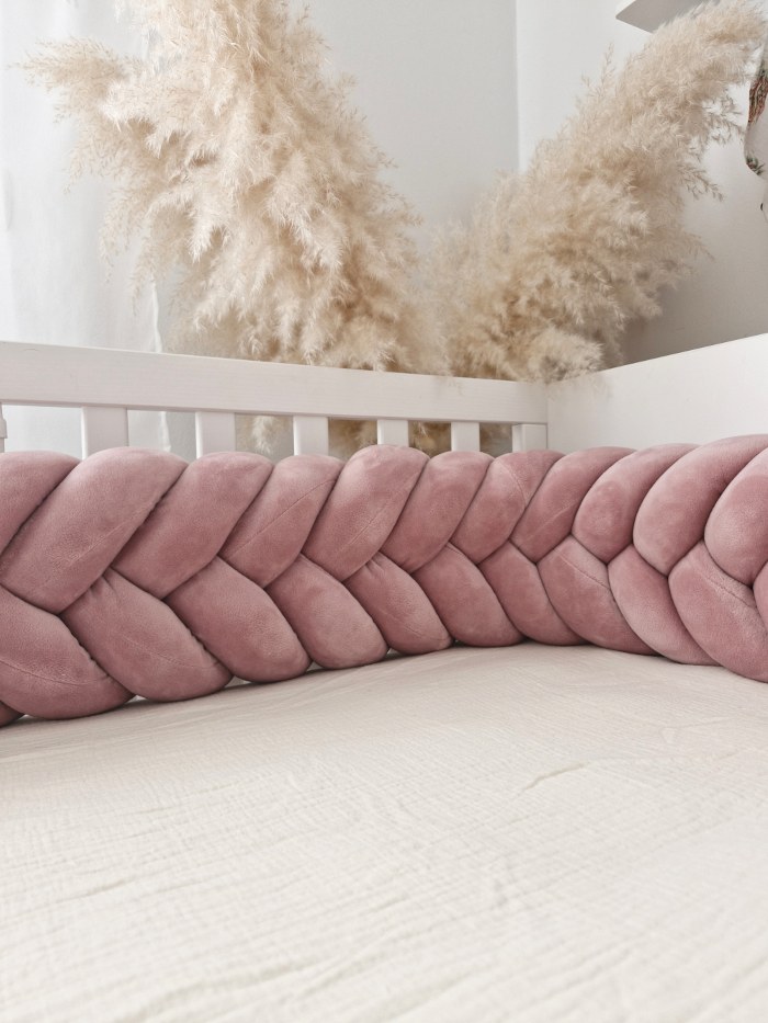 Wheat-Ear Braided Bumper Velvet, 5 Strands – Dusty Pink Wheat-Ear Braided Bumper Velvet, 5 Strands – Dusty Pink
