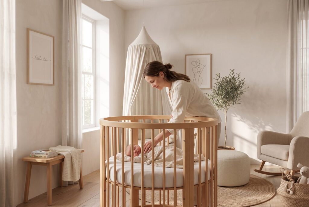 NOVA 7-in-1 Cot Bed with parent and child