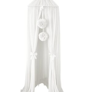 Tulle Canopy with Pompoms – Ceiling Mounted