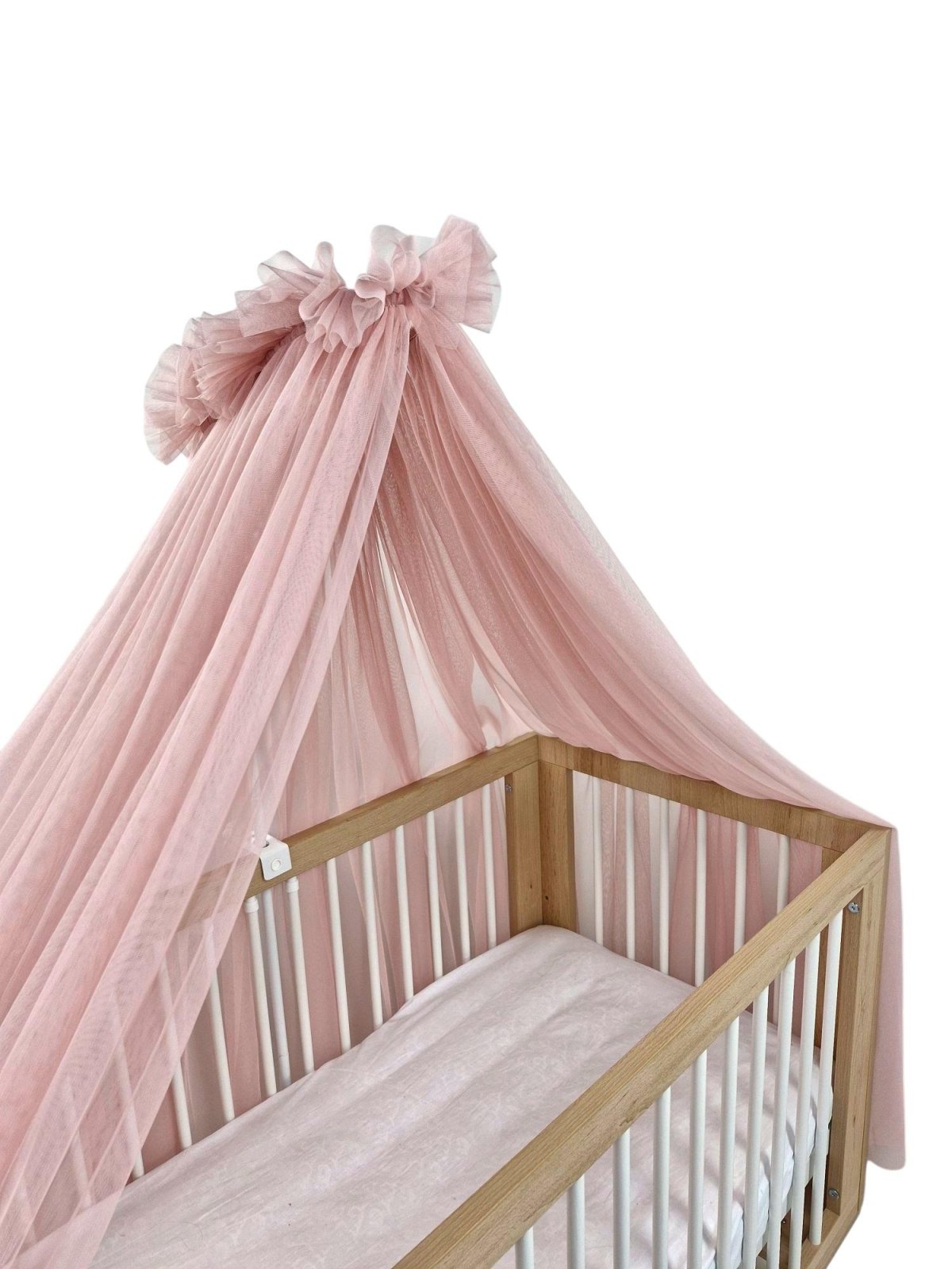 Tulle Bed Canopy with Frame – Dusty Pink