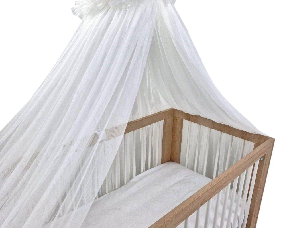 Tulle Bed Canopy with Frame – Cream White