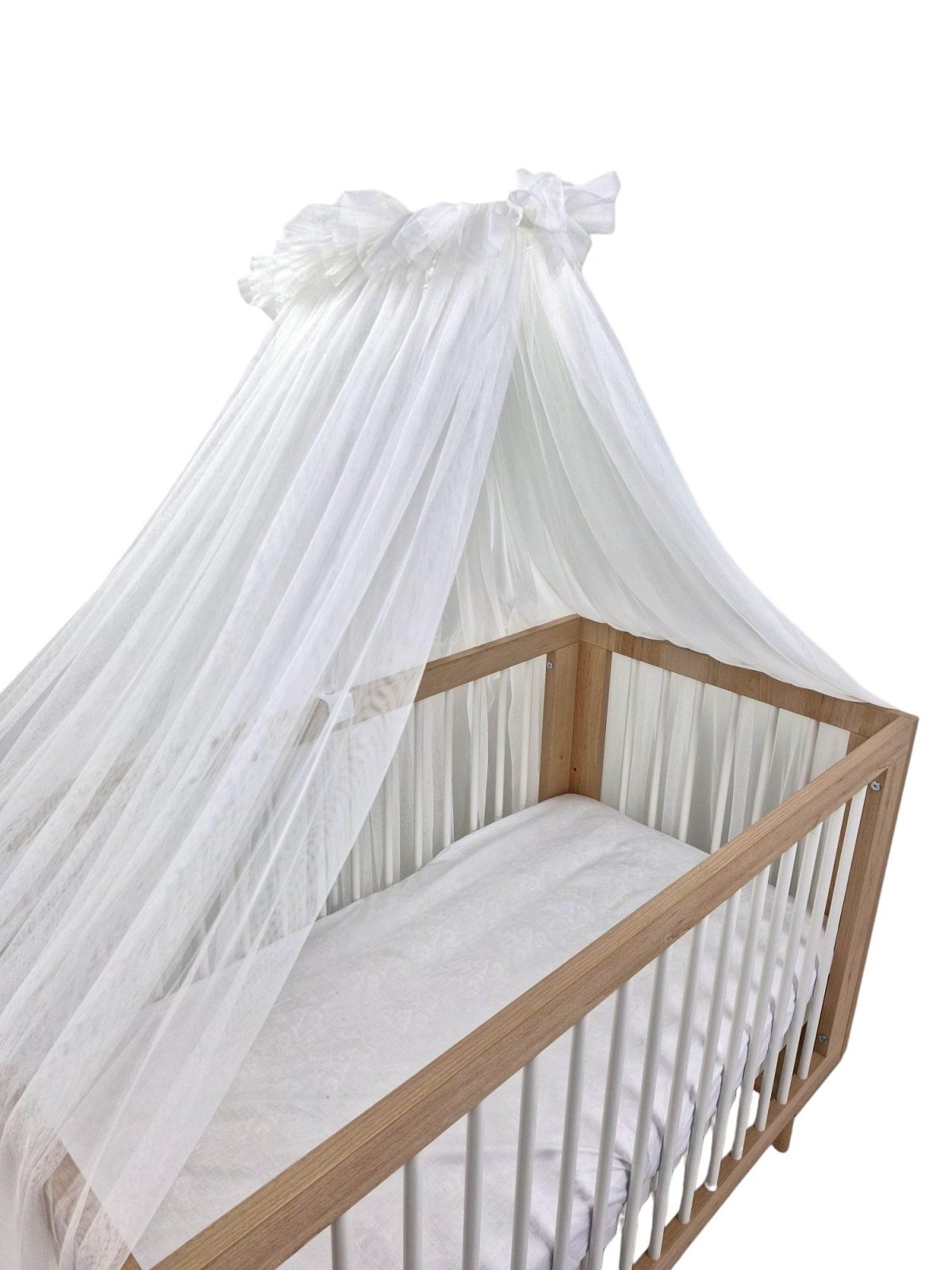 Tulle Bed Canopy with Frame – Cream White