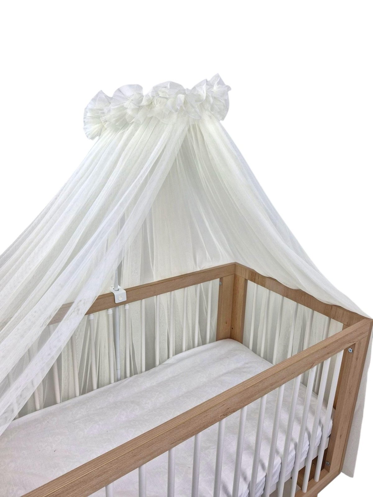 Tulle Bed Canopy with Frame – Ecru