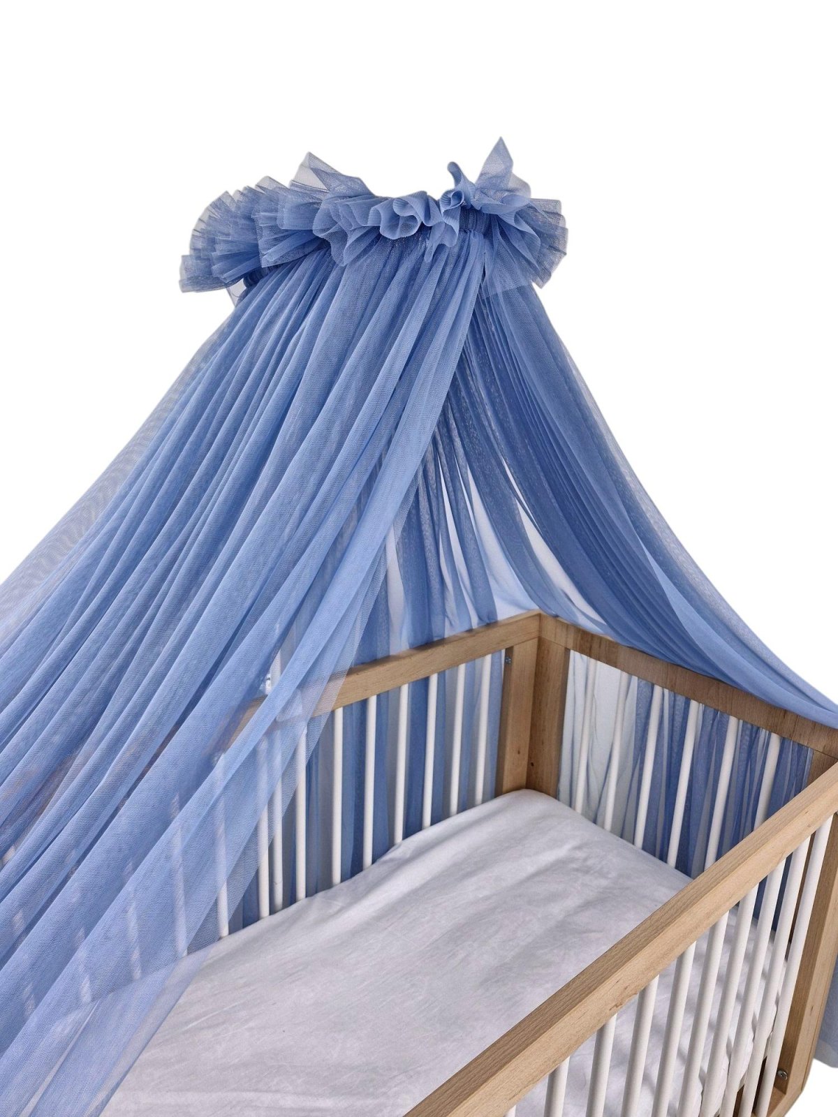 Tulle Bed Canopy with Frame – Denim Blue