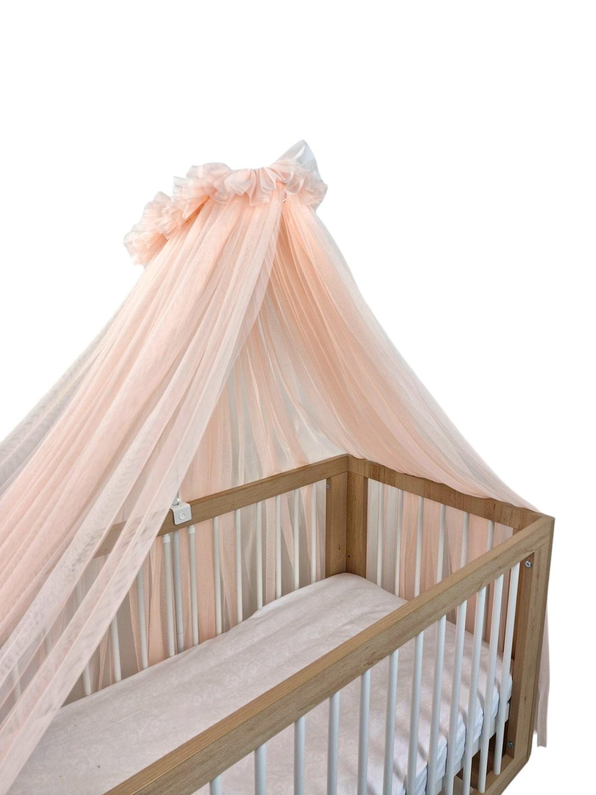 Tulle Bed Canopy with Frame – Salmon
