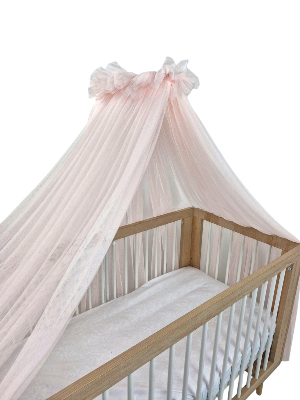Tulle Bed Canopy with Frame – Powder Pink