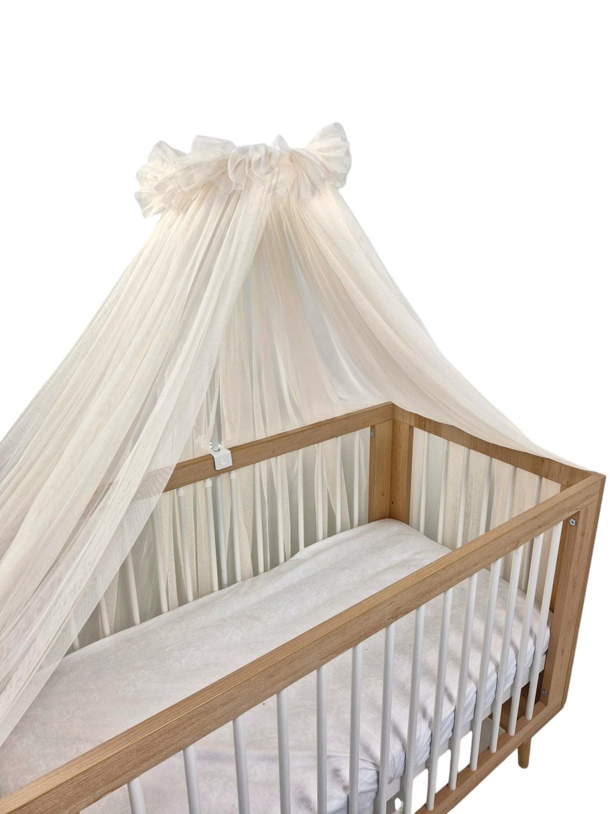 Tulle Bed Canopy with Frame – Tea Rose