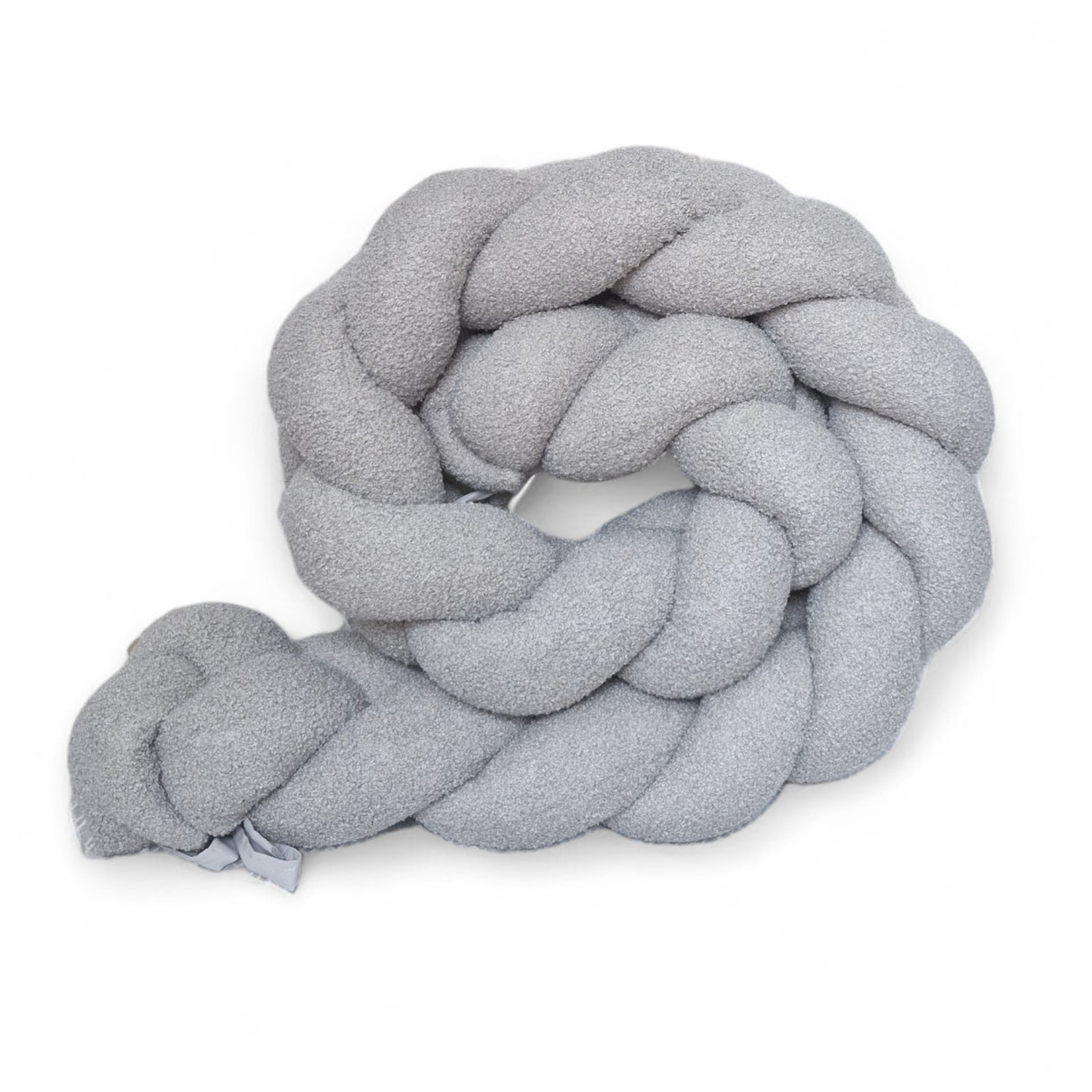 Braided Bumper Bouclé, 3 Strands – Grey