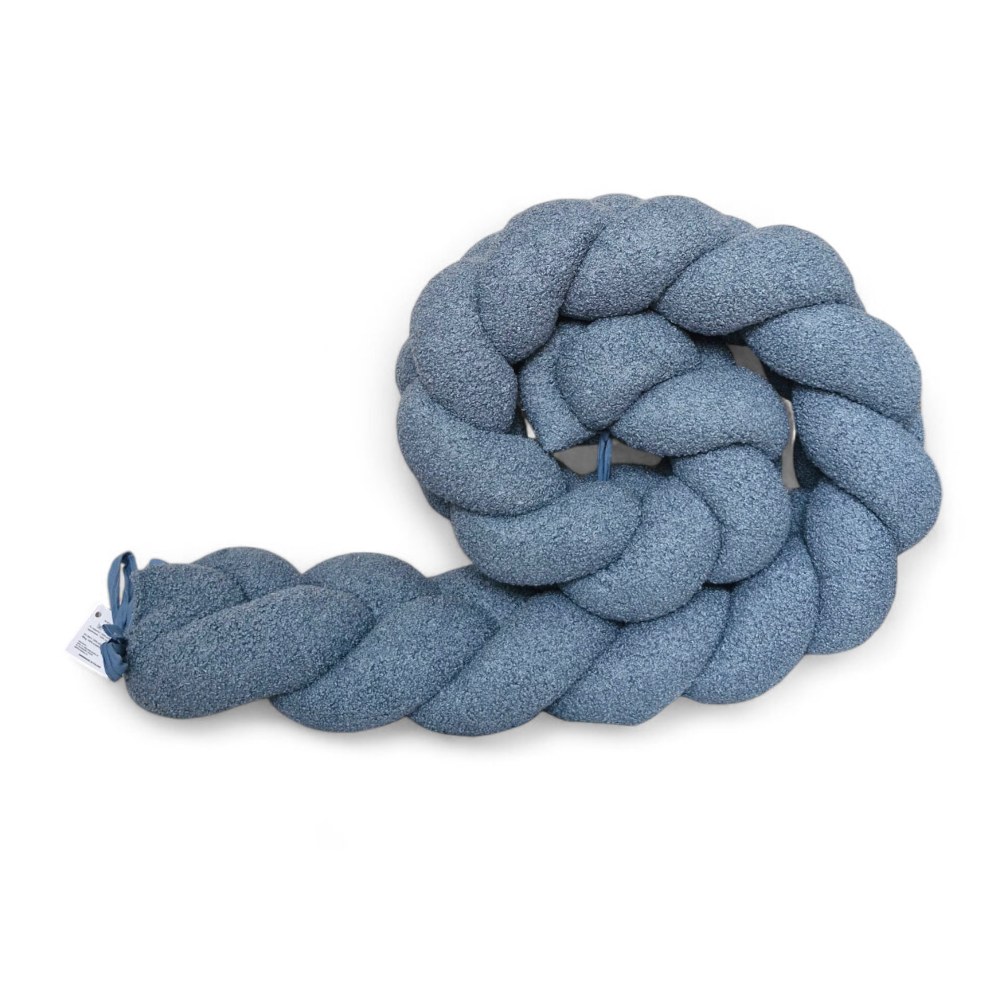 Braided Bumper Bouclé, 3 Strands – Denim Blue Braided Bumper Bouclé, 3 Strands – Denim Blue
