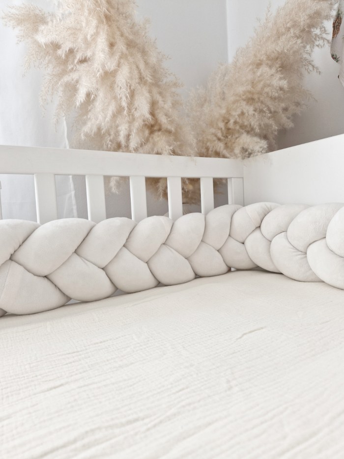 Braided Bumper Velvet, 3 Strands – White Braided Bumper Velvet, 3 Strands – White