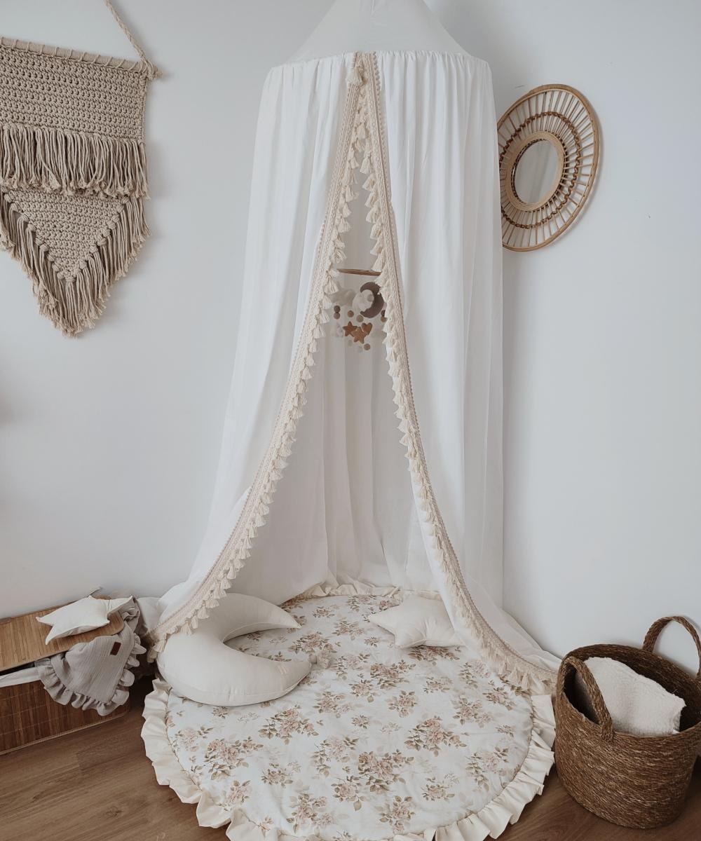 Boho Cotton Canopy – Ceiling Mounted – Cream