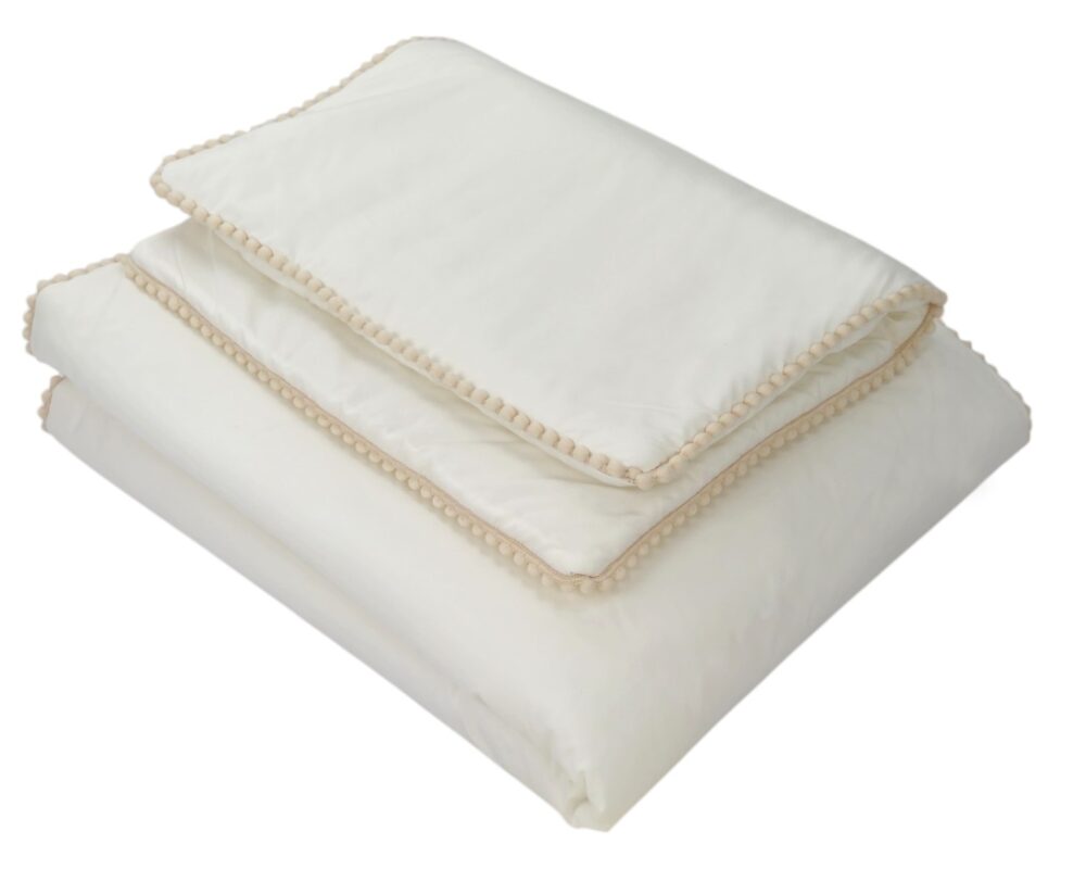 Boho Bedding Set with Pompoms – Cream Boho Bedding Set with Pompoms – Cream