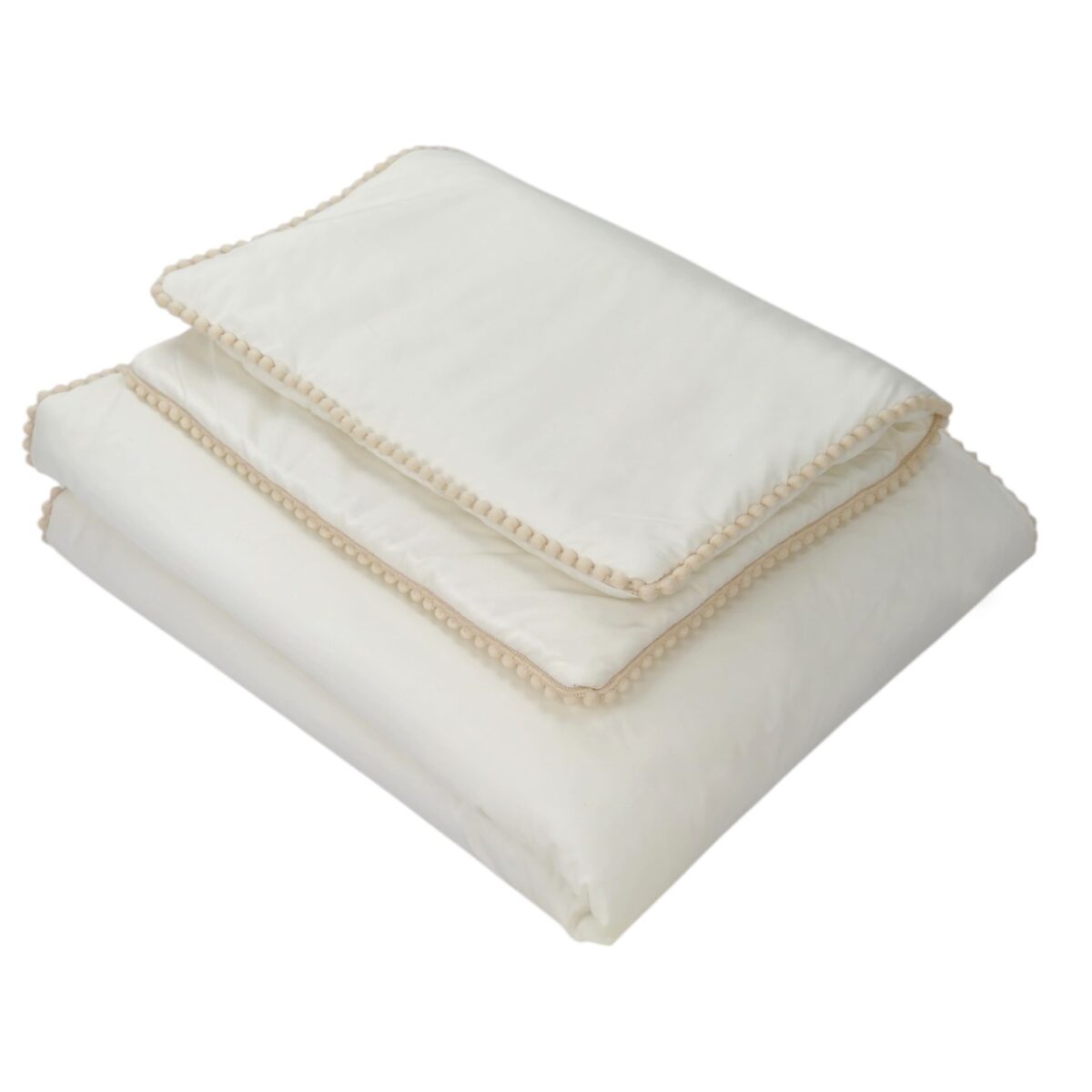 Boho Bedding Set with Pompoms – Cream Boho Bedding Set with Pompoms – Cream