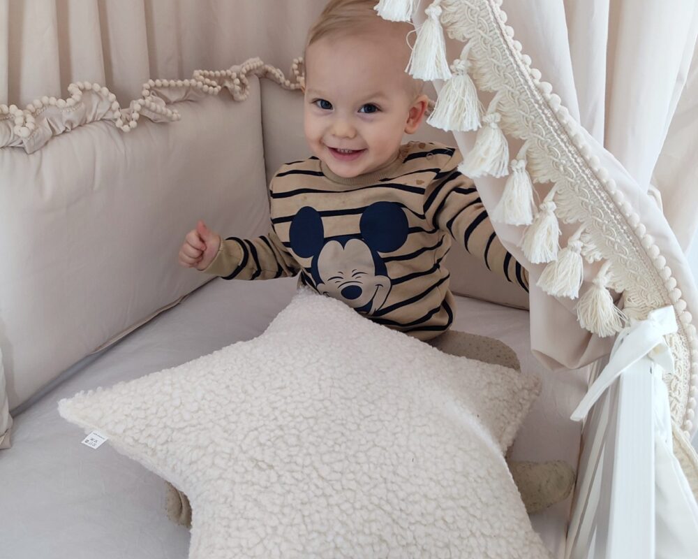 Boho Cot Bumper with Ruffle