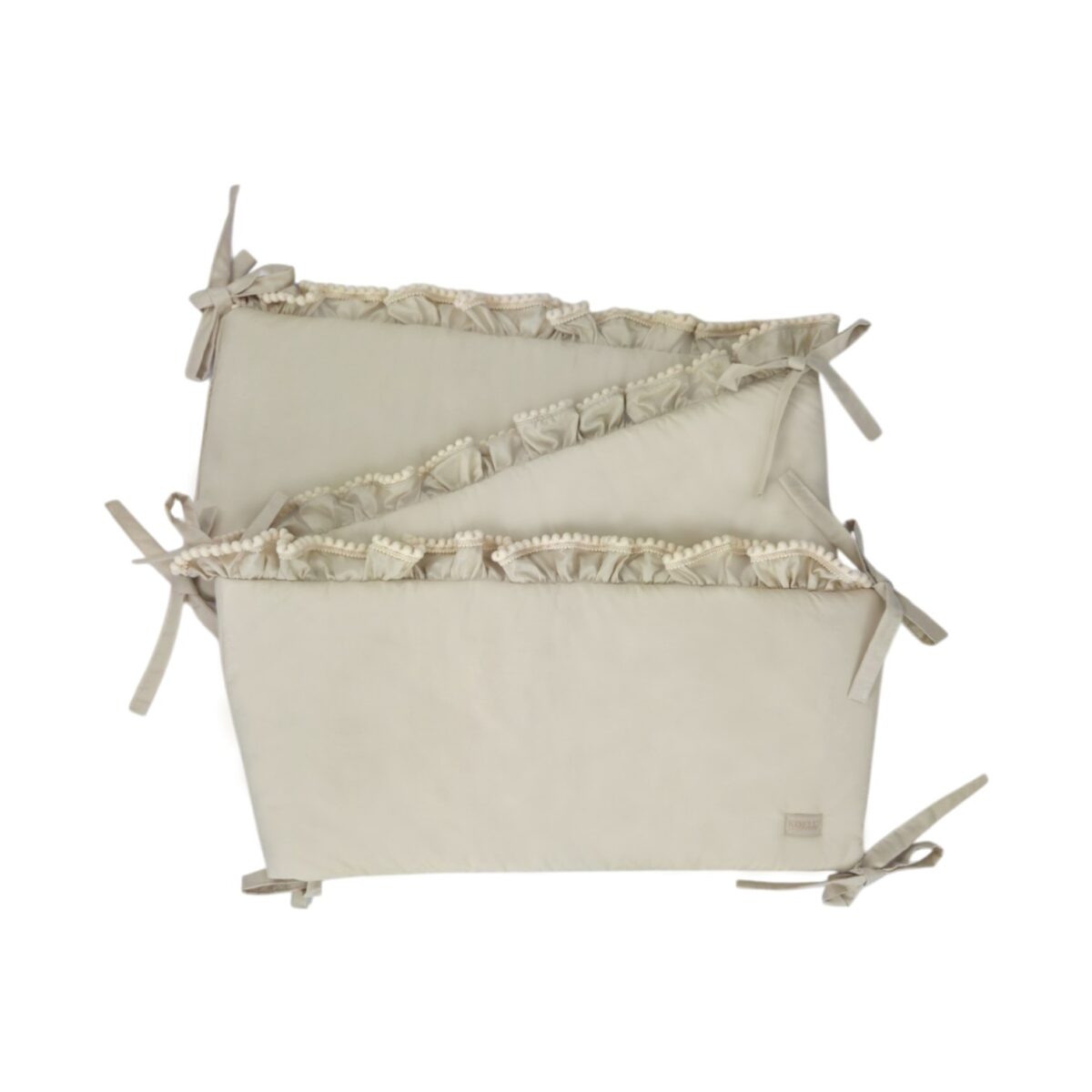 Boho Cot Bumper with Ruffle – Sand Boho Cot Bumper with Ruffle – Sand