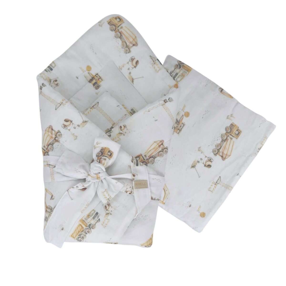 2-in-1 Swaddle Wrap 75 × 75 cm with Pillow 35 × 35 cm – Construction Site