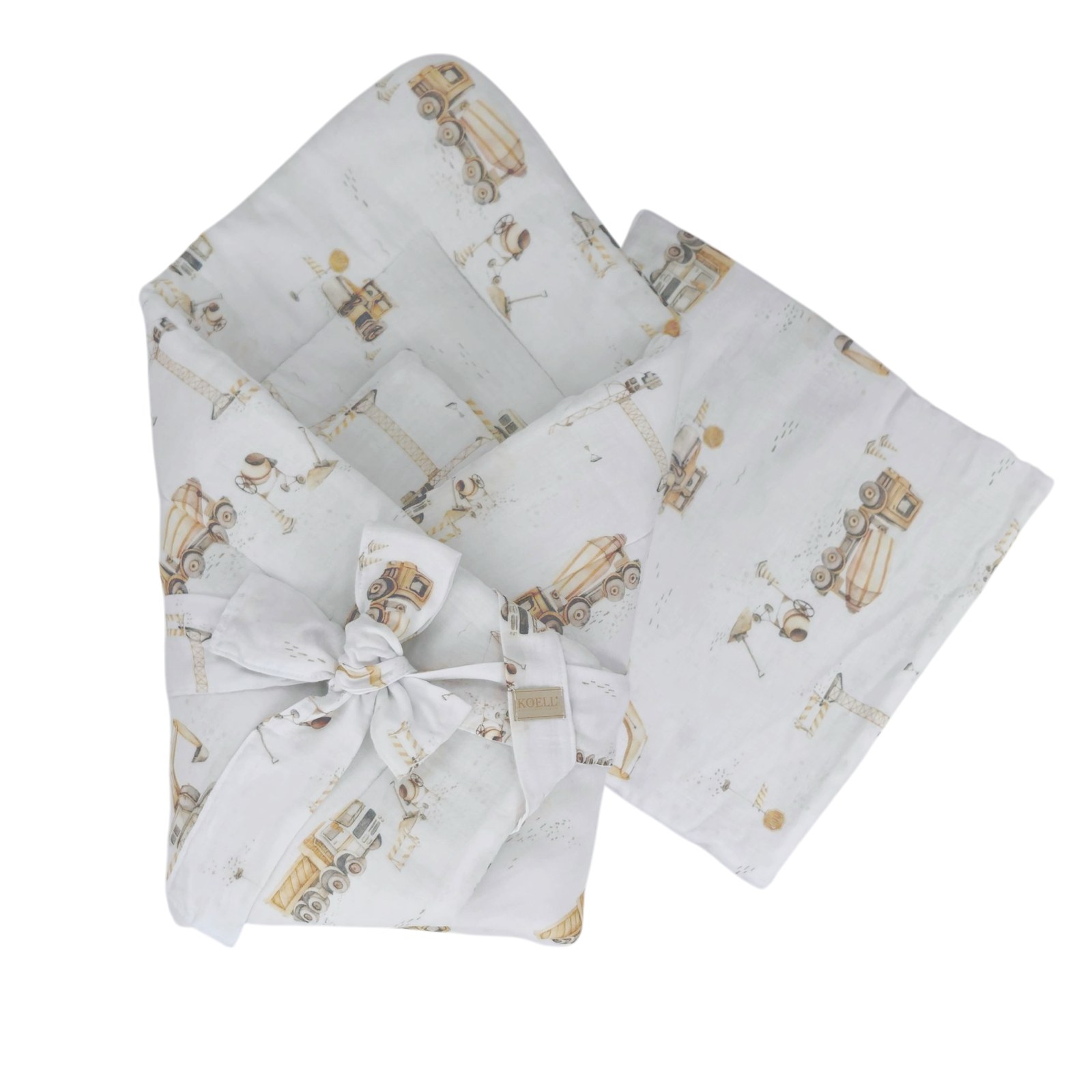 2-in-1 Swaddle Wrap 75 × 75 cm with Pillow 35 × 35 cm – Construction Site