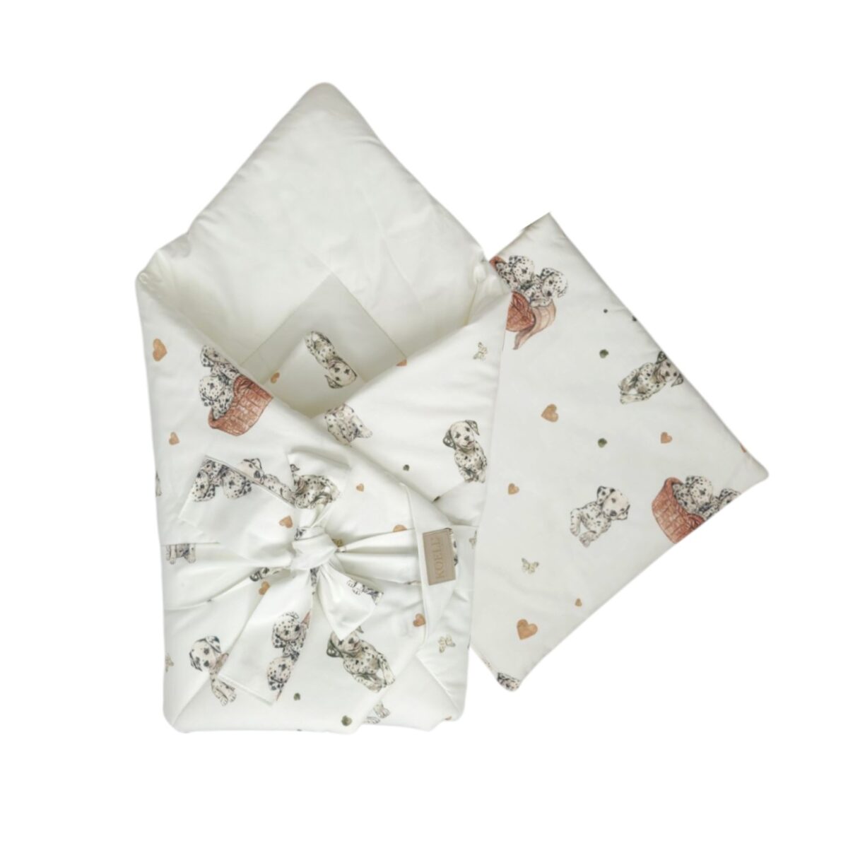 2-in-1 Swaddle Wrap 75 × 75 cm with Pillow 35 × 35 cm – Dalmatians