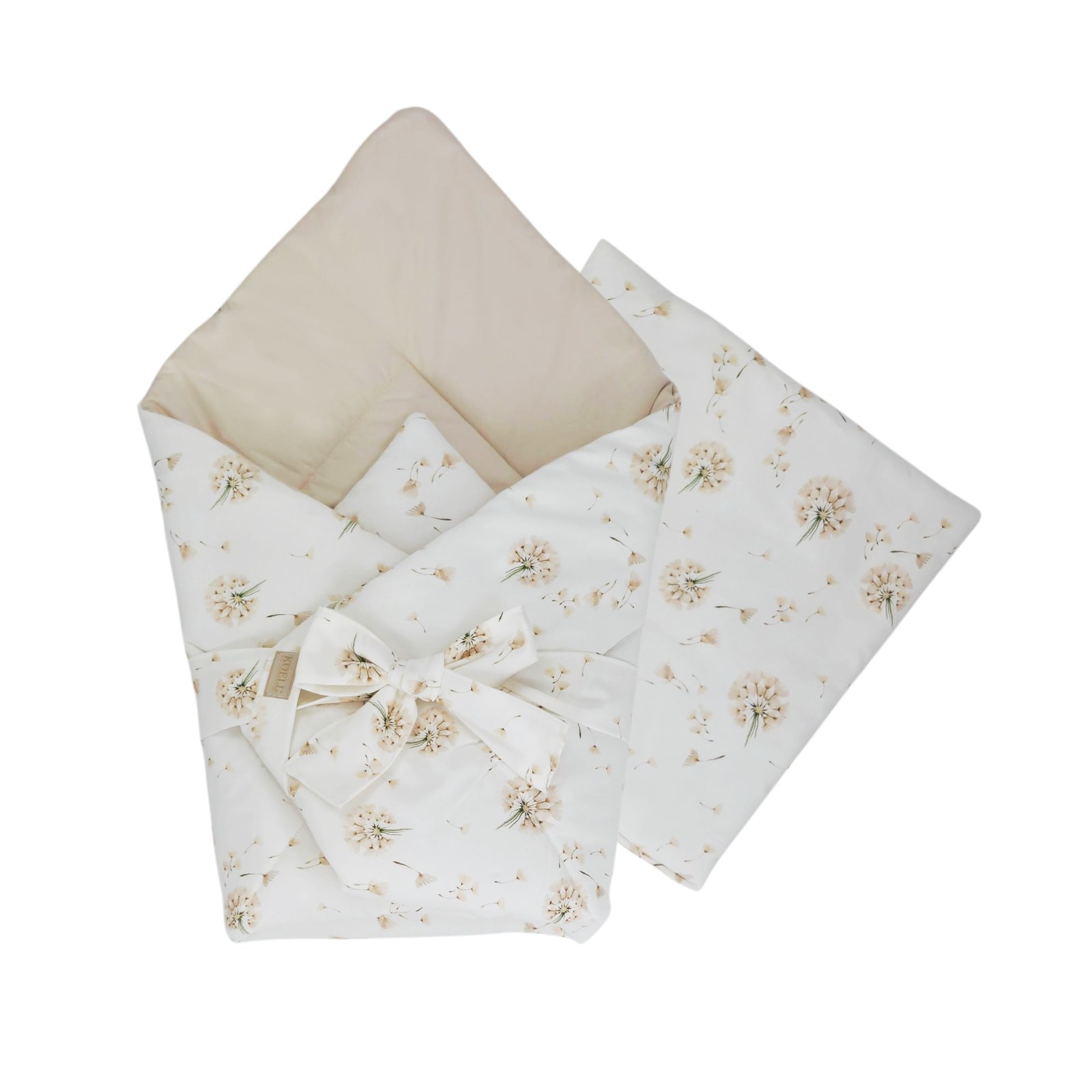 2-in-1 Swaddle Wrap 75 × 75 cm with Pillow 35 × 35 cm – Dandelions