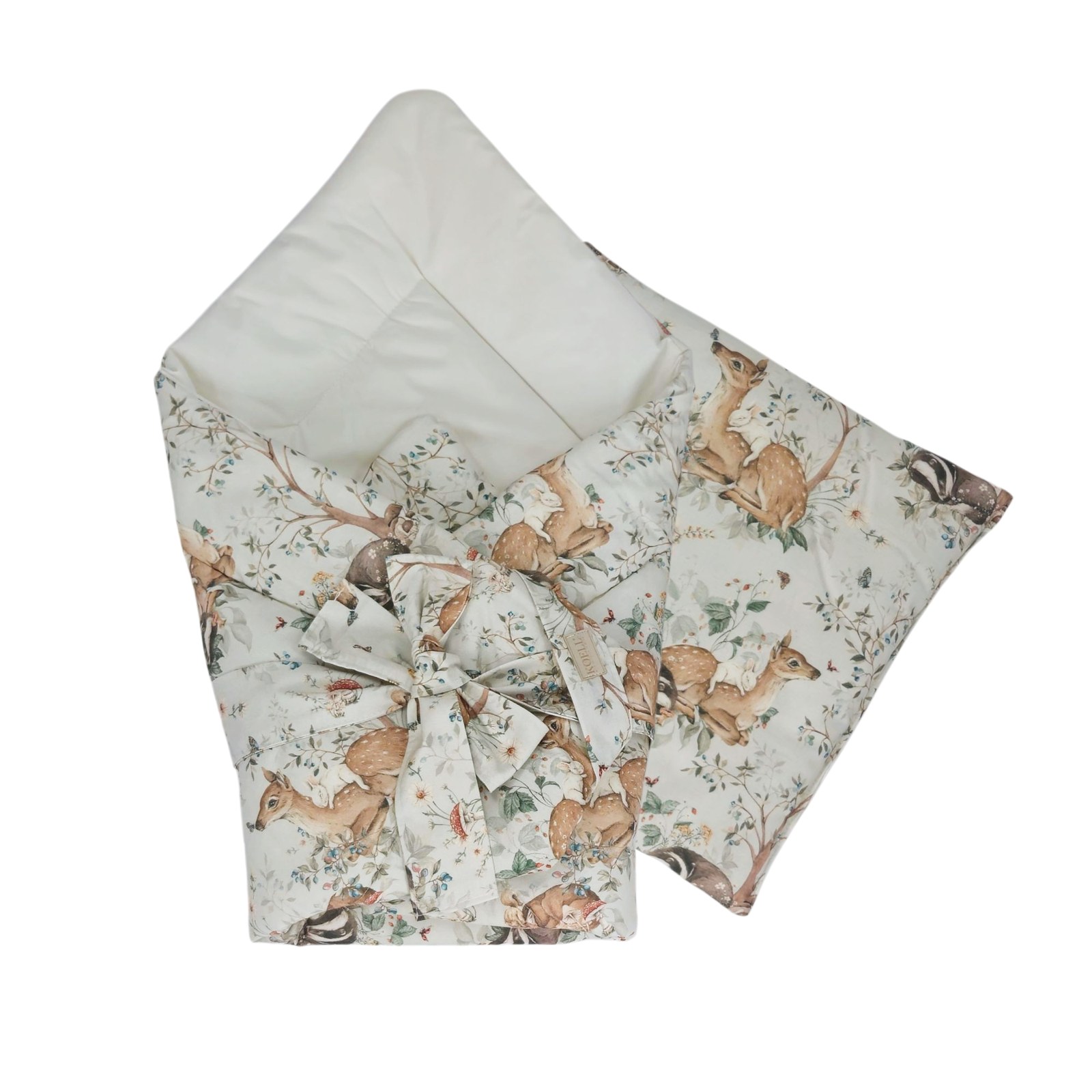 2-in-1 Swaddle Wrap 75 × 75 cm with Pillow 35 × 35 cm – Sleeping Animals