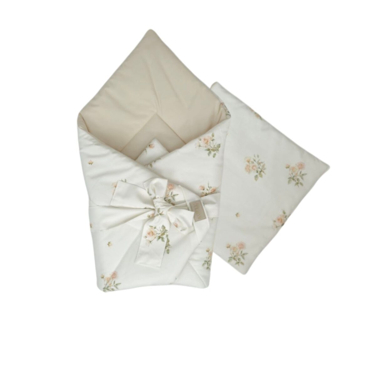 2-in-1 Swaddle Wrap 75 × 75 cm with Pillow 35 × 35 cm – Tea Roses