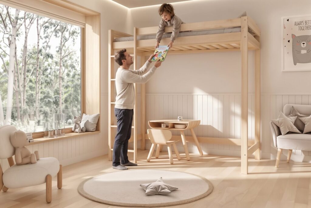 AVELA 160cm Bunk Bed with parent and child
