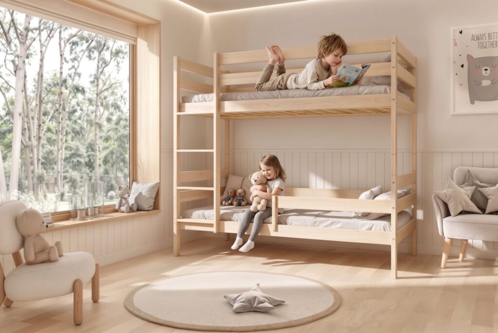 Seri Lux Bunk Bed with parent and child