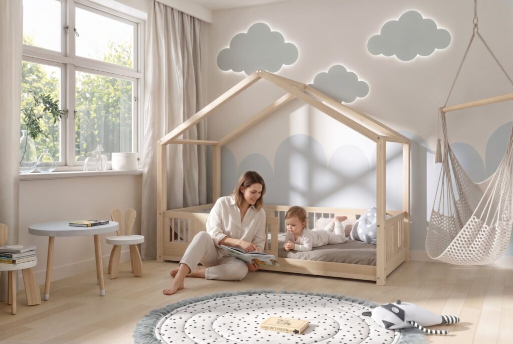 ASTRIA Mini Children’s Bed with parent and child