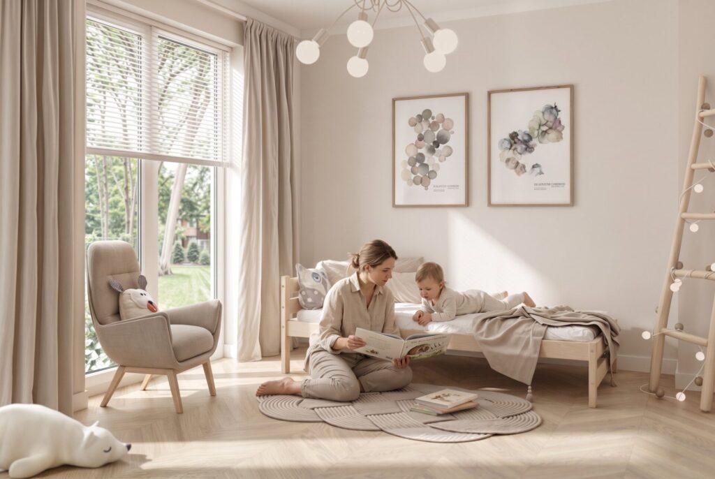 LIVIA Children’s Bed with parent and child