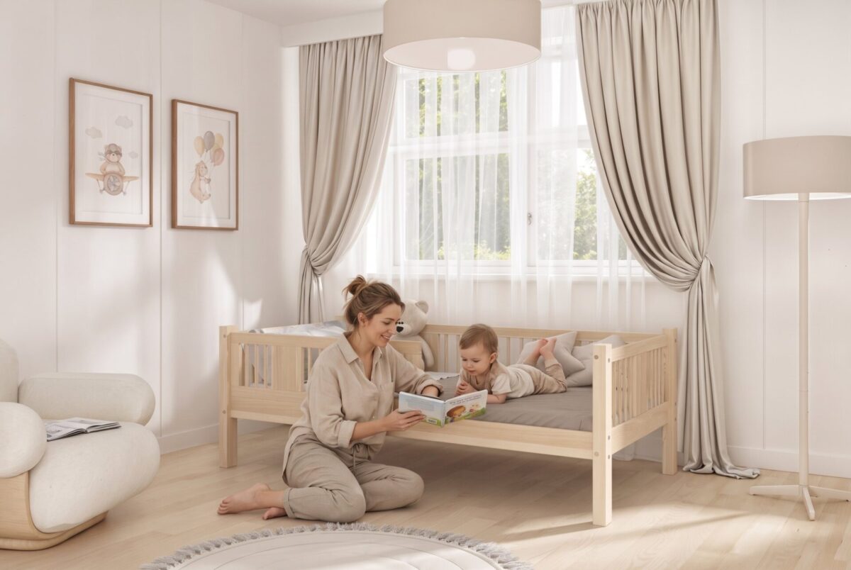 LUNA Children’s Bed with parent and child