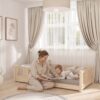LUNA Mini Children’s Bed – story time together LUNA Mini Children’s Bed with parent and child
