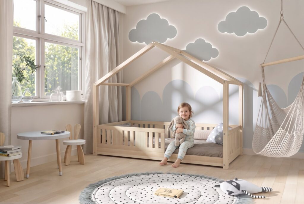 Child in the LUNETTA Mini Children’s Bed
