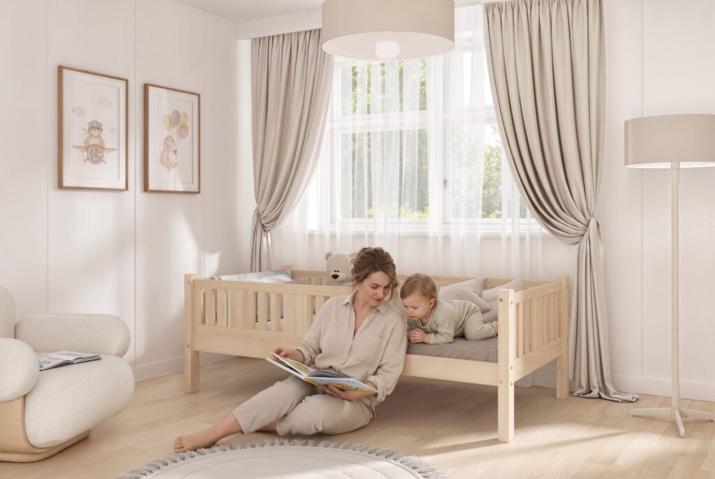 NIKO Children’s Bed with parent and child
