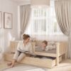 NIKO Children’s Bed with Drawer – story time together NIKO Children’s Bed with Drawer with parent and child