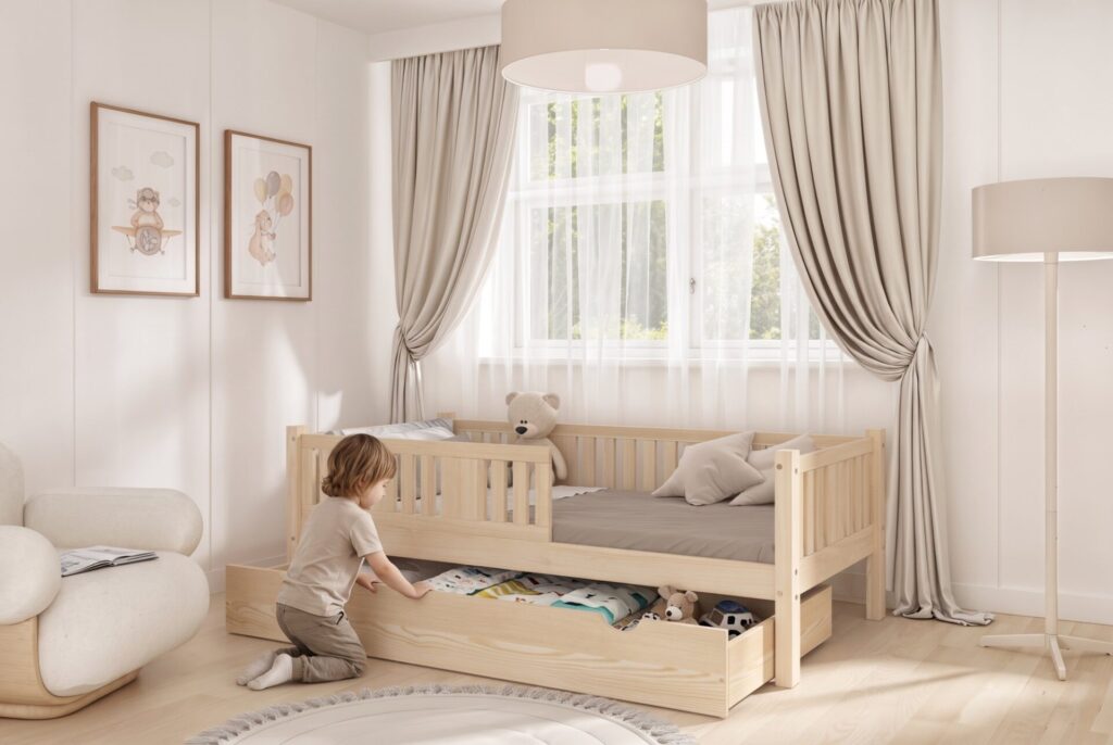 Child in the NIKO Children’s Bed with Drawer
