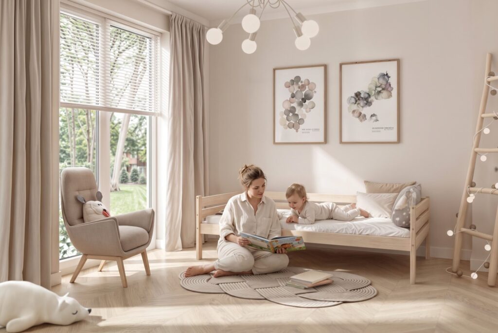 PIO Children’s Bed with parent and child