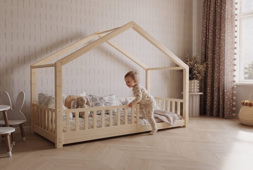 Child in the SELVIA Mini Children’s Bed