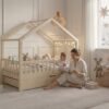 SELVIA Children’s Bed with Drawer with parent and child