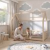 STELLIA Mini Children’s Bed – story time together STELLIA Mini Children’s Bed with parent and child