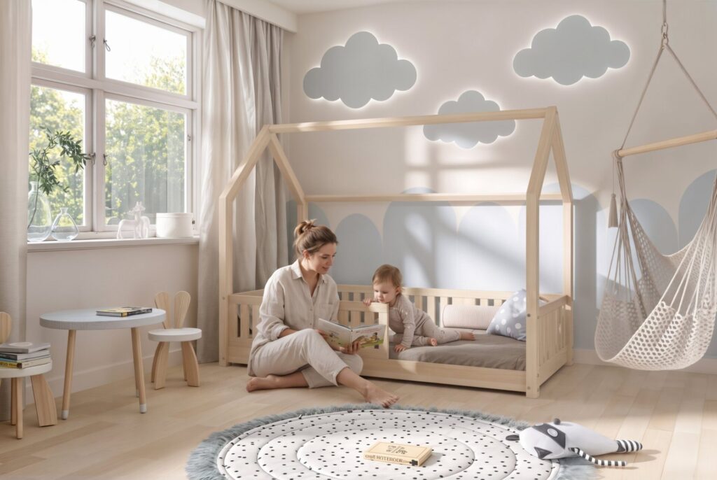 STELLIA Mini Children’s Bed with parent and child