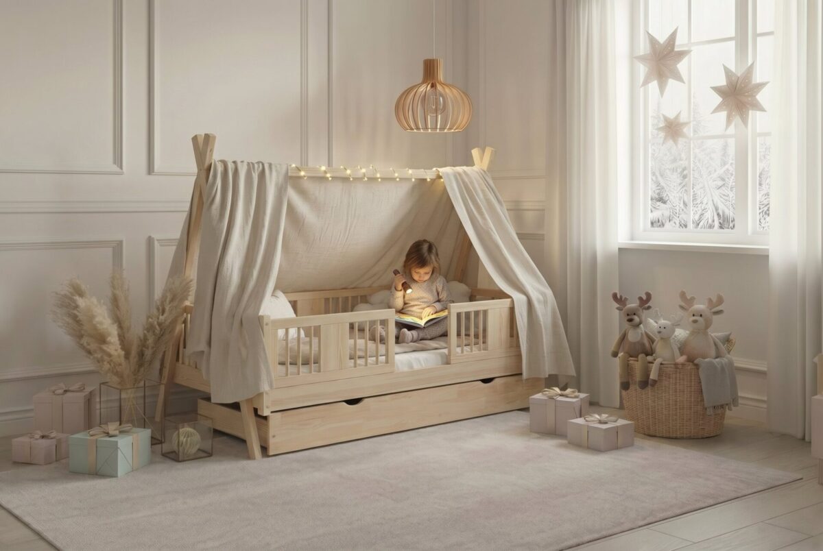 TIPI LUNA Children’s Bed – everyday life Child in the TIPI LUNA Children’s Bed