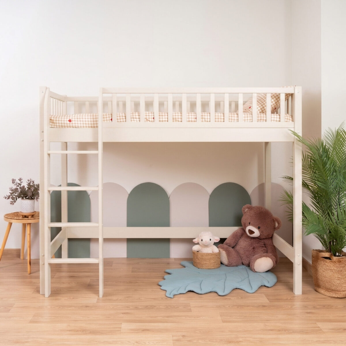 KOSMO Loft Bed – cashmere (3) KOSMO Loft Bed in pine wood, cashmere