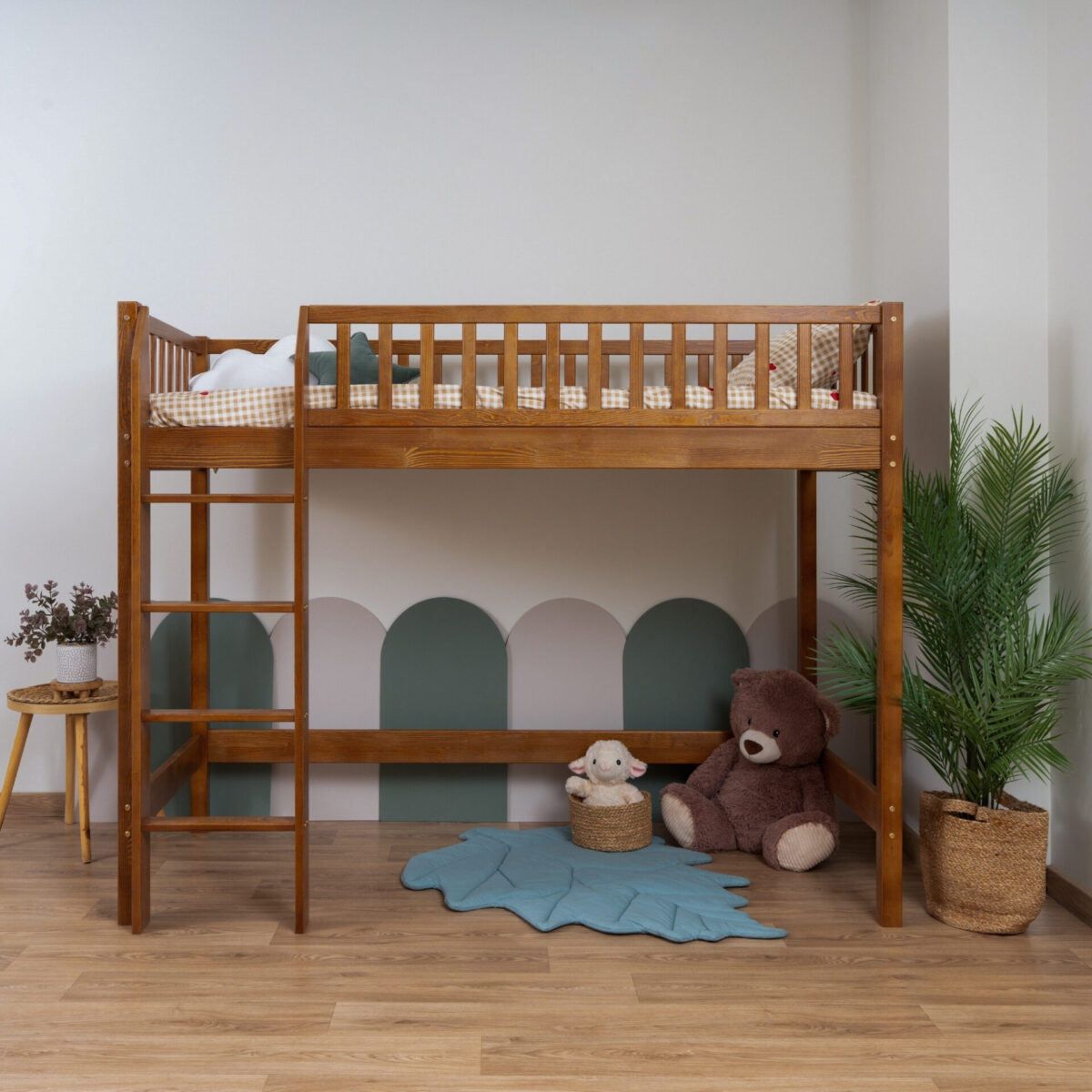 KOSMO Loft Bed – Retro (4) KOSMO Loft Bed in pine wood, Retro