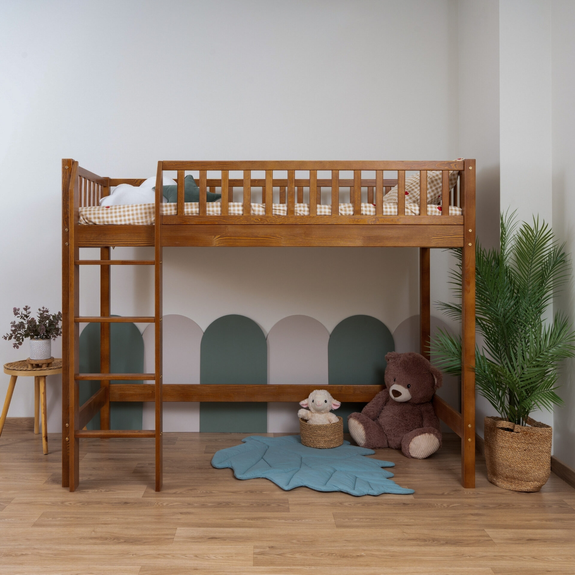 KOSMO Loft Bed – Retro (4) KOSMO Loft Bed in pine wood, Retro