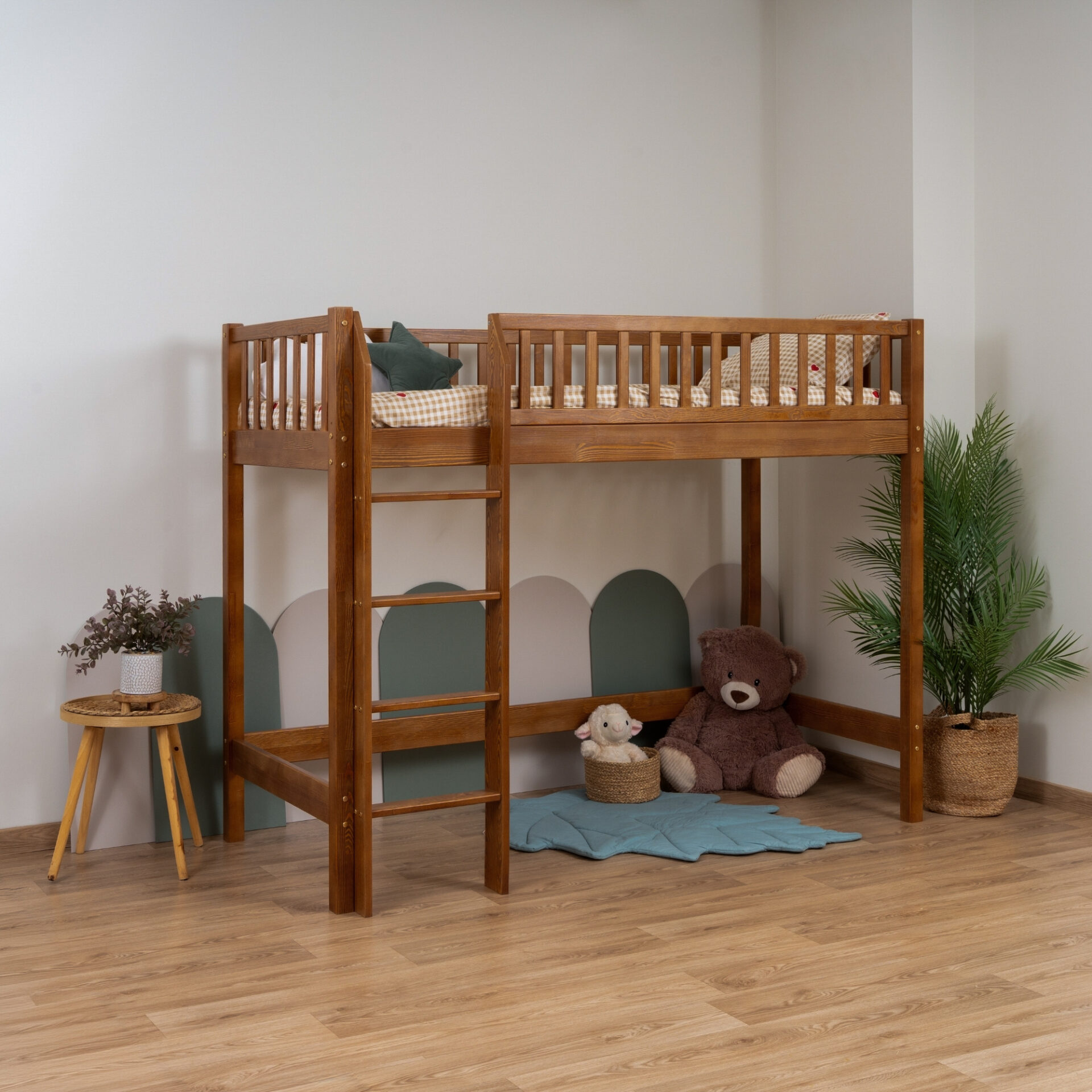 KOSMO Loft Bed – Retro (6) KOSMO Loft Bed in pine wood, Retro