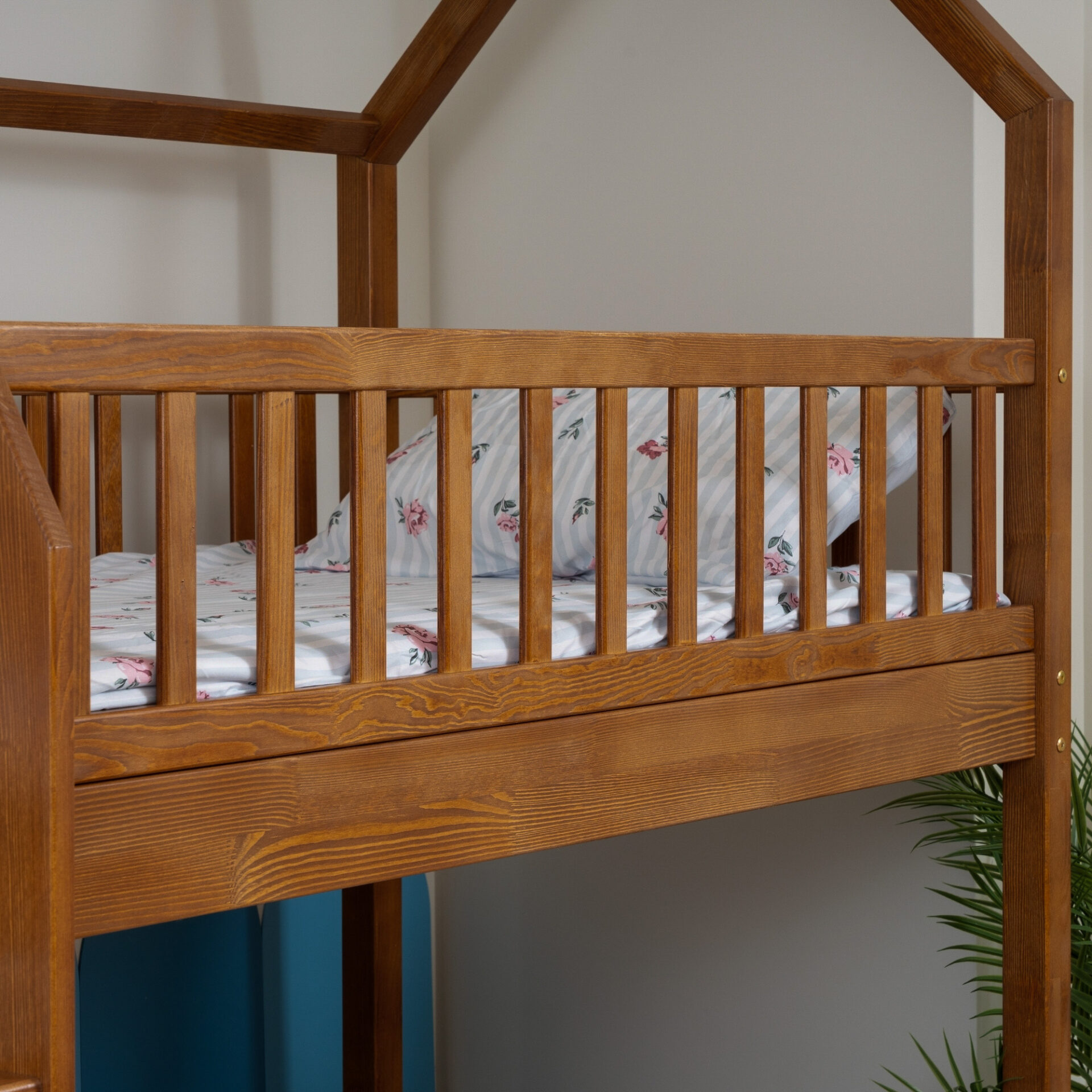 KOSMO Long Bunk Bed in pine wood, Retro