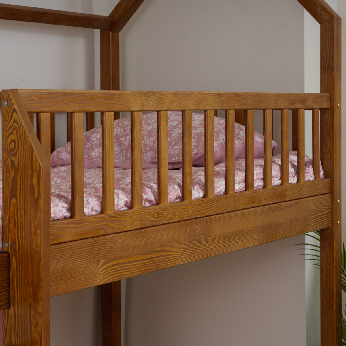 KOSMO Long Loft Bed in pine wood, Retro